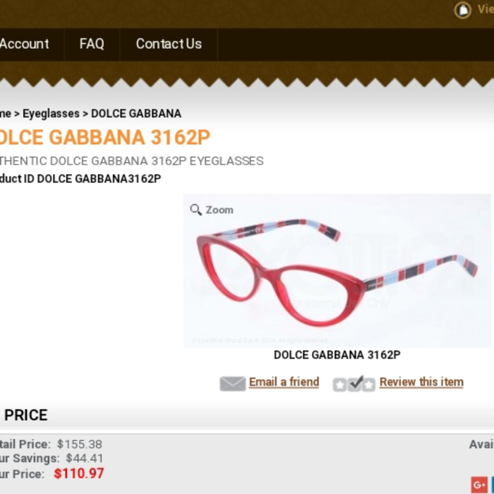 Dolce & Gabbana eye glasses